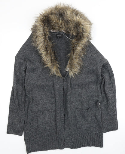 Firetrap Women's Grey Hooded Cardigan Size 14