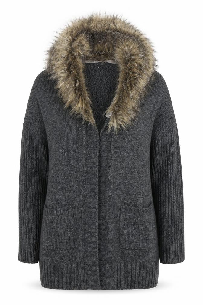 Firetrap Women's Grey Hooded Cardigan Size 14