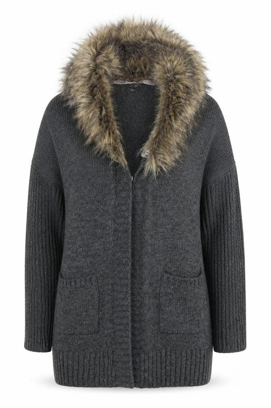 Firetrap Women's Grey Hooded Cardigan Size 14