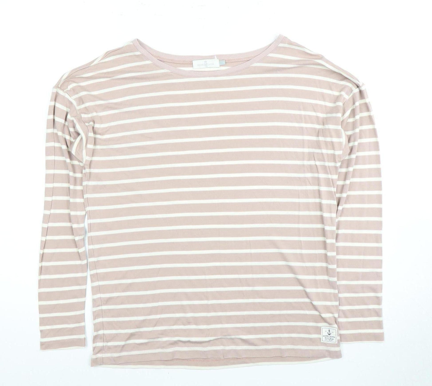 Henri Lloyd Women's Pink Striped T-Shirt M Long Sleeve