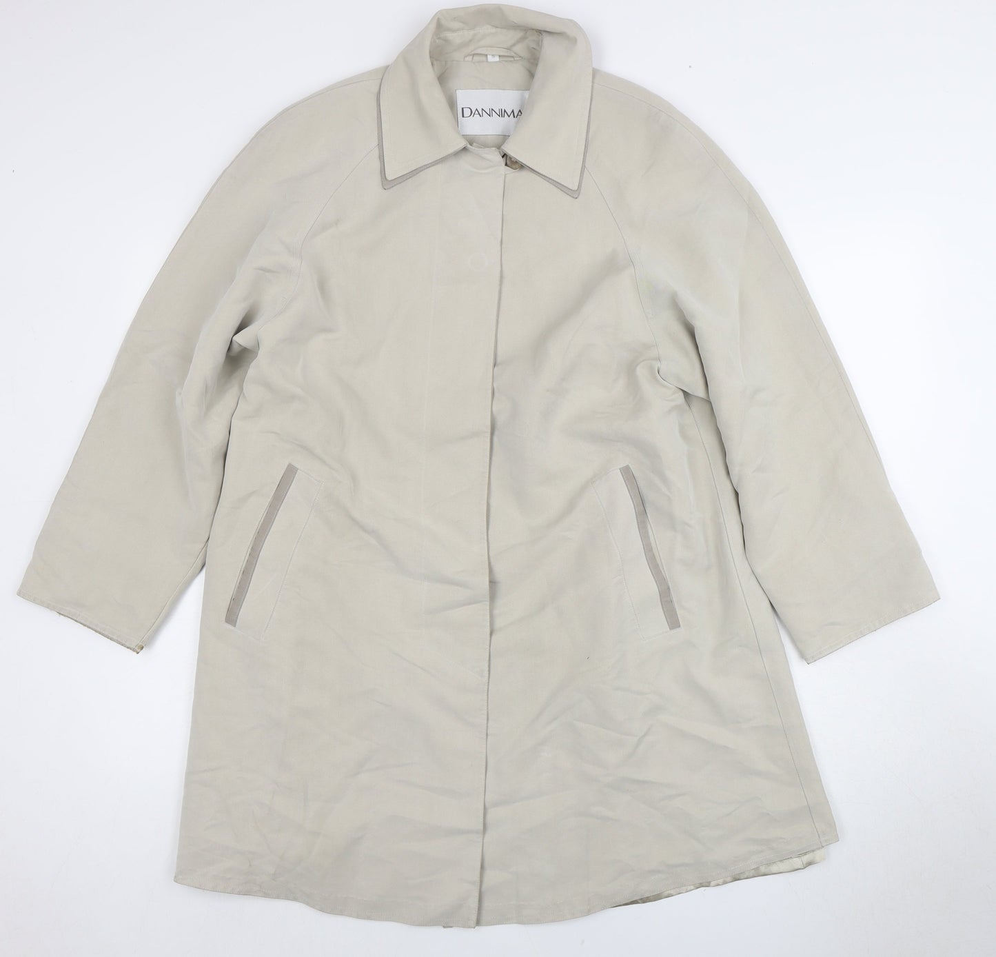 Dannimac Women's Beige Long Overcoat Size S