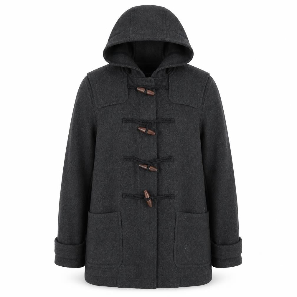Gap Women's Grey Wool Hooded Coat M Casual Toggle