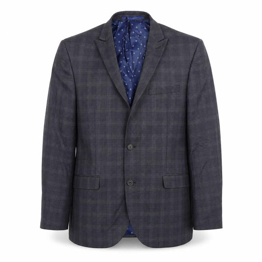 Next Men's Grey Check Blazer Jacket, Size 40 Regular Fit