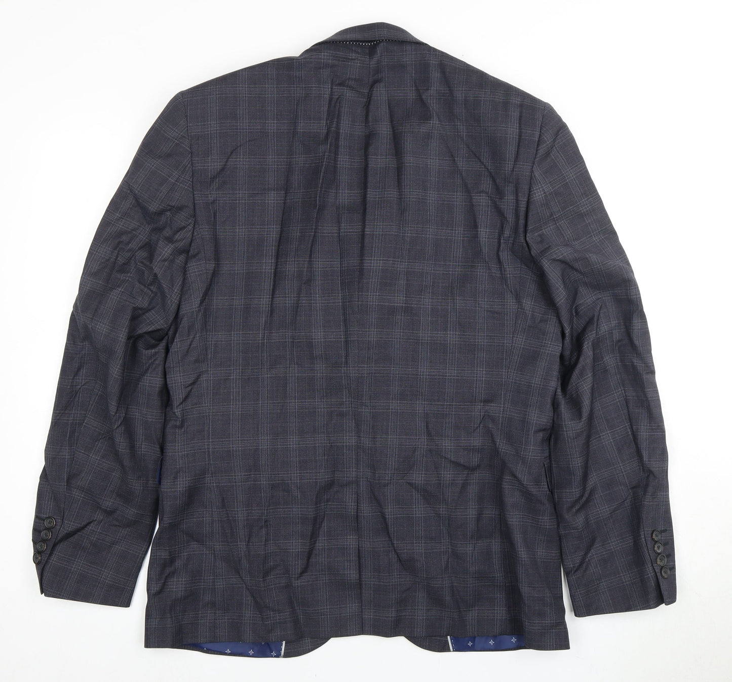 Next Men's Grey Check Blazer Jacket, Size 40 Regular Fit