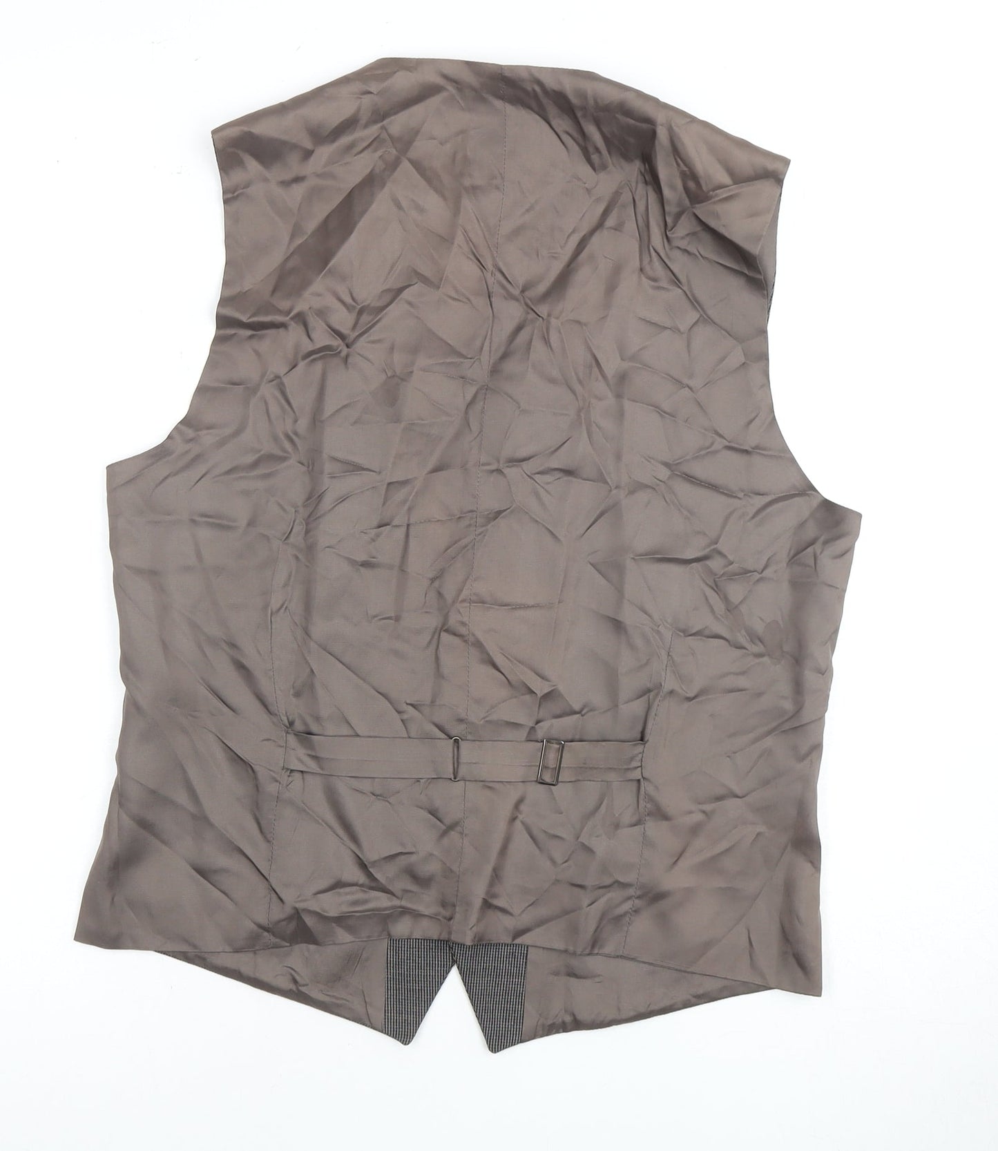 Burton Mens Grey Waistcoat, 38R Chest, Wool Blend