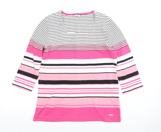 Dash Women's Pink Striped 3/4 Sleeve Top Size 10