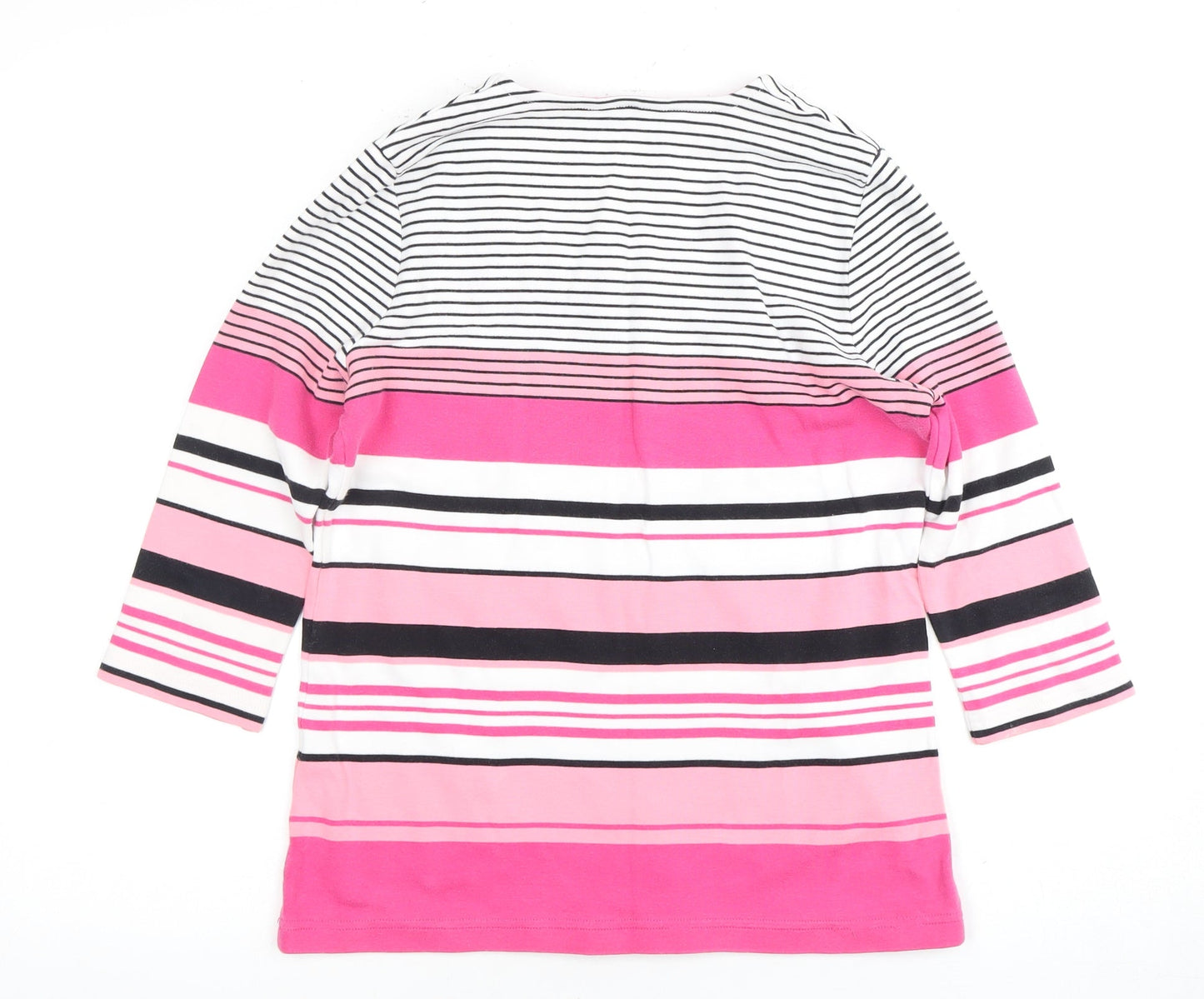 Dash Women's Pink Striped 3/4 Sleeve Top Size 10