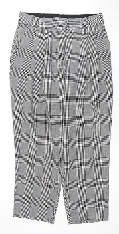 H&M Women's Black Check Trousers Size 14
