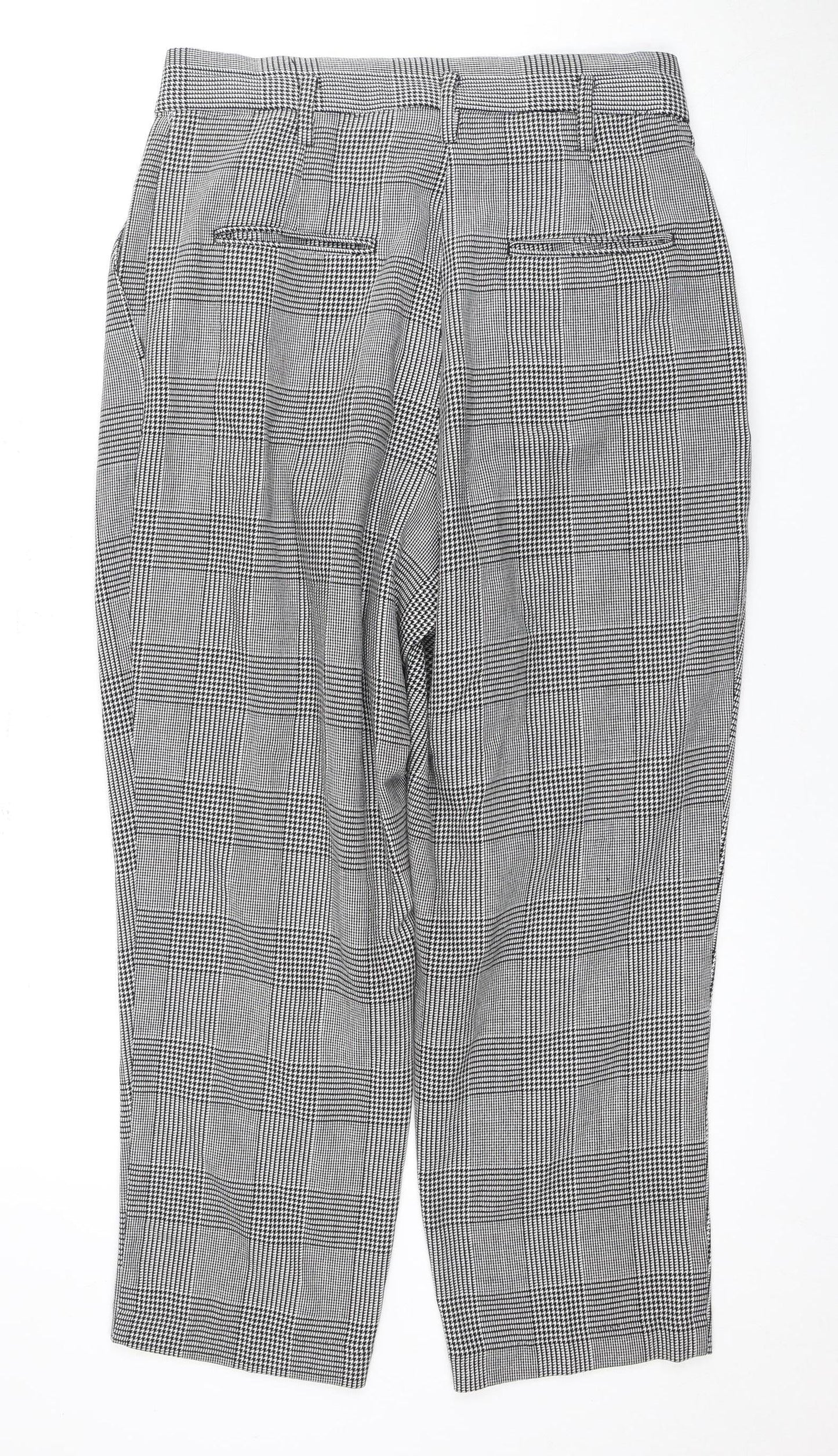 H&M Women's Black Check Trousers Size 14