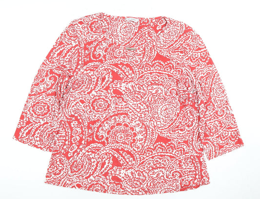 Marks and Spencer Women's Red Paisley Blouse Size 14