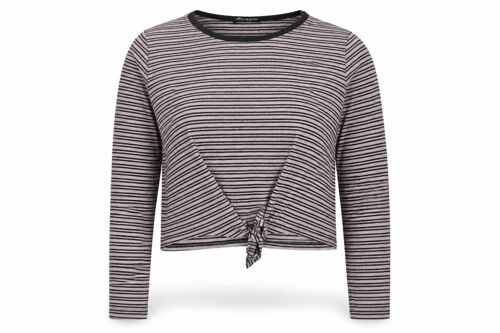 Select Women's Black Striped Long Sleeve Top Size 16