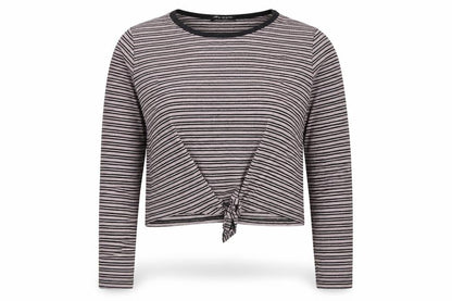 Select Women's Black Striped Long Sleeve Top Size 16