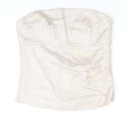 Zara Women's Beige Sleeveless Top, Size S