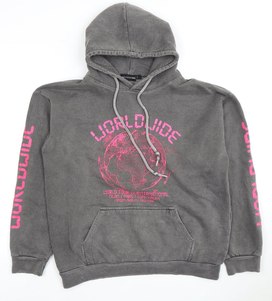 PrettyLittleThing Women's Grey L Pullover Hoodie
