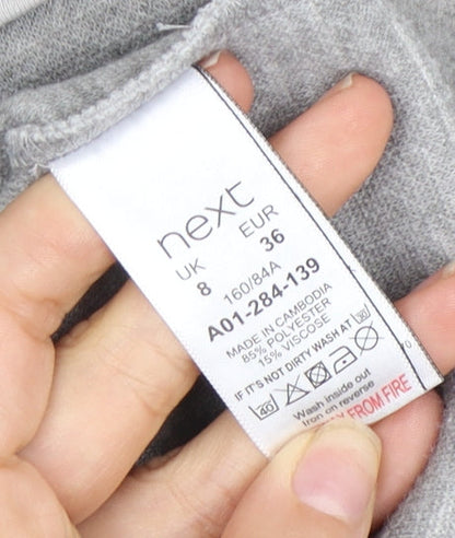 Next Women's Grey Hooded Jacket Size 8