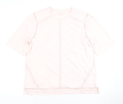 Marks & Spencer Pink Lace Accent Women's Short Sleeve Top