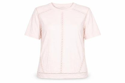 Marks & Spencer Pink Lace Accent Women's Short Sleeve Top