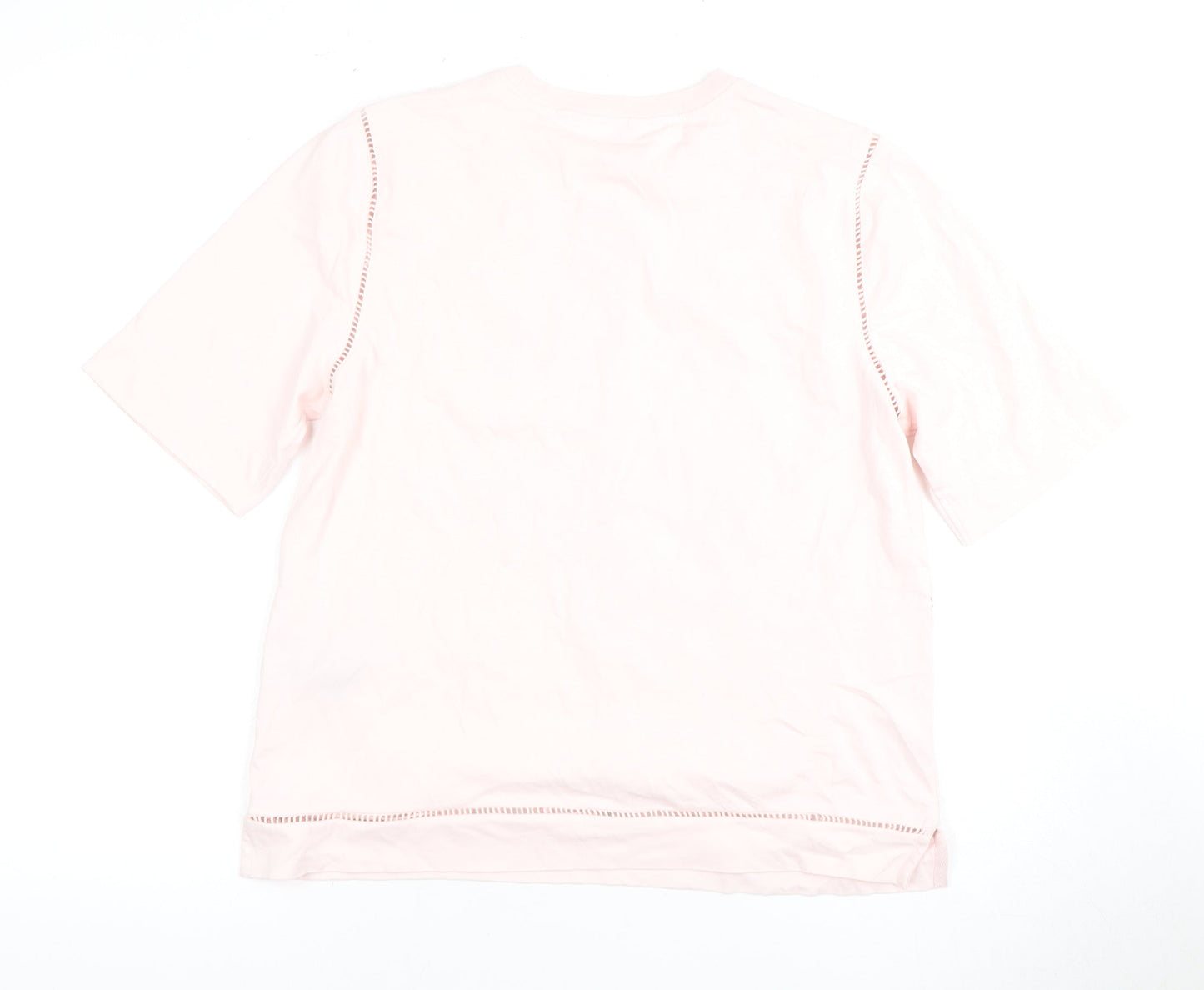 Marks and Spencer Pink Lace Accent Women's Short Sleeve Top