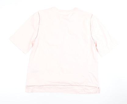 Marks & Spencer Pink Lace Accent Women's Short Sleeve Top