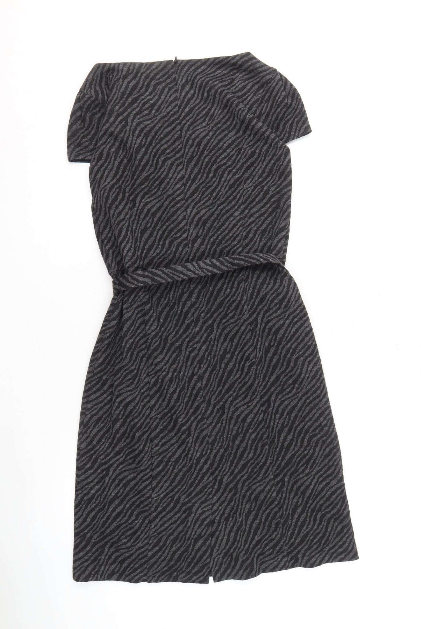 Laura Ashley Women's Black Animal Print Dress Size 12
