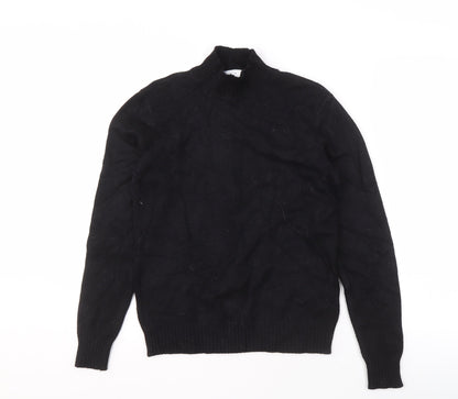 VILA Mens Black Pullover Jumper M High Neck Knit