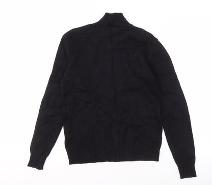 VILA Mens Black Pullover Jumper M High Neck Knit