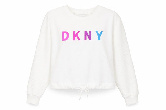 DKNY Women's White Pullover Sweatshirt Size 10