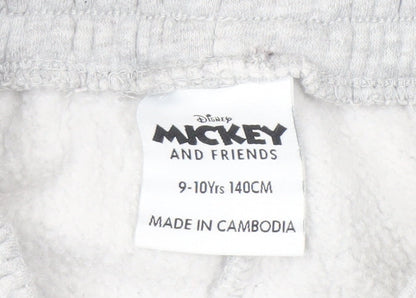 Brand and care label for Disney girls’ grey jogger trousers 9-10 years - donald duck