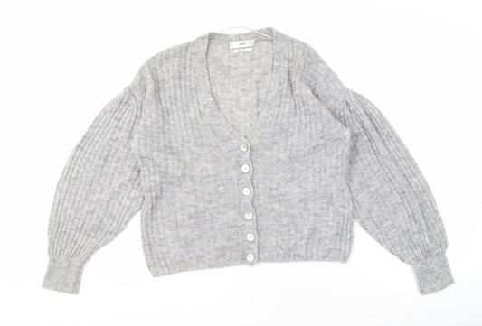 MNG Women's Grey Cardigan V-Neck M