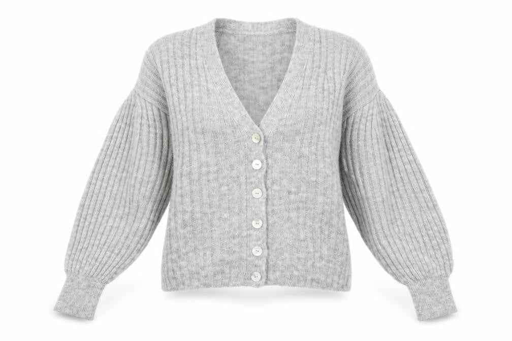 MNG Women's Grey Cardigan V-Neck M