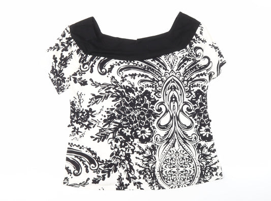 Wallis Women's Black & White Floral Blouse Size 18