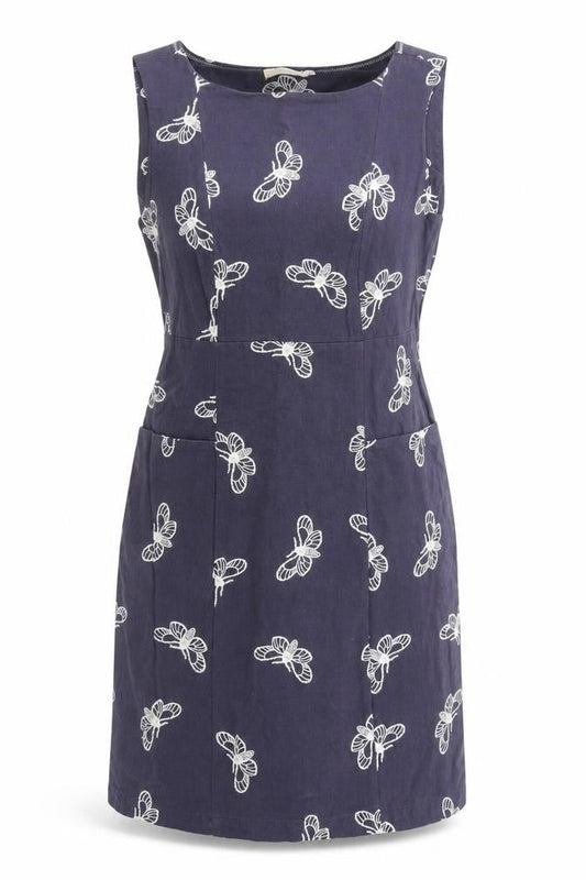 White Stuff Women's Purple Butterfly Shift Dress