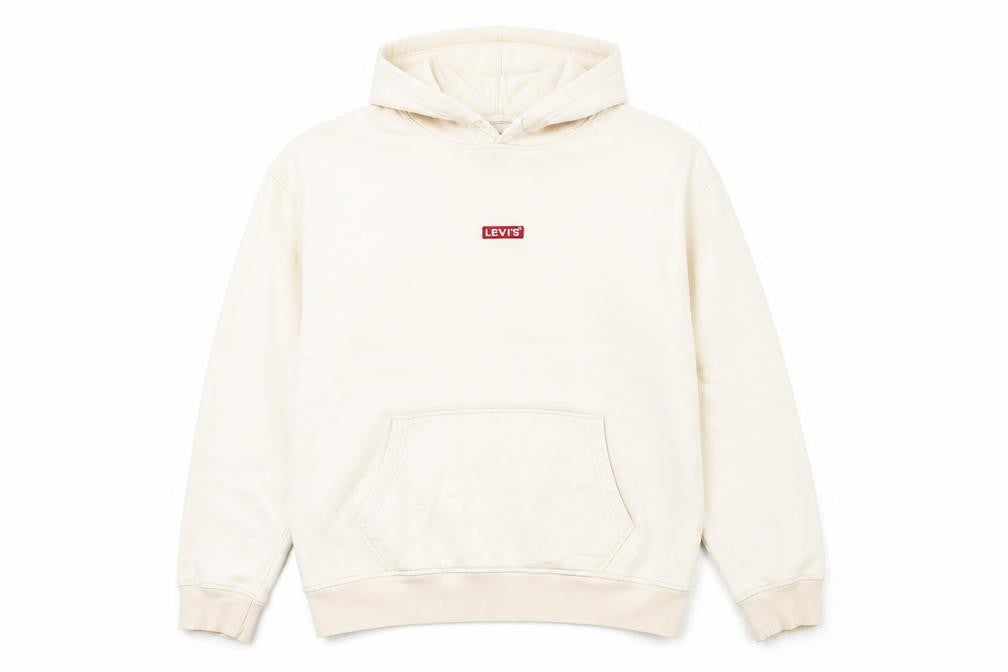 Levi's Men's Beige Hoodie, Size L, Relaxed Fit