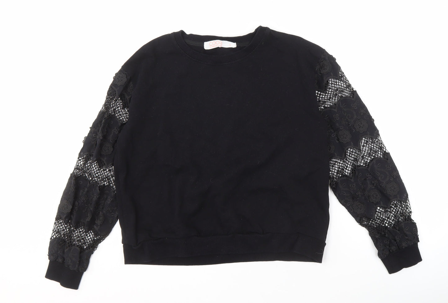 Trelise Cooper Women's Black Pullover Sweatshirt Lace S