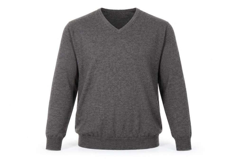 Kustom Kit Men's Grey V-Neck Pullover Jumper M