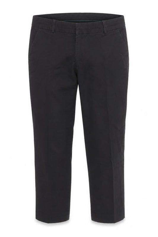Front view of J.Crew Black women’s capri trousers, size UK 2