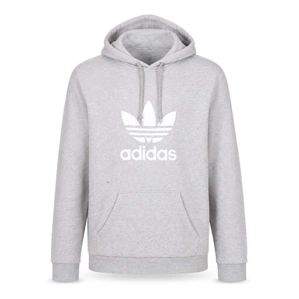 Adidas Men's Grey Pullover Hoodie - Size S