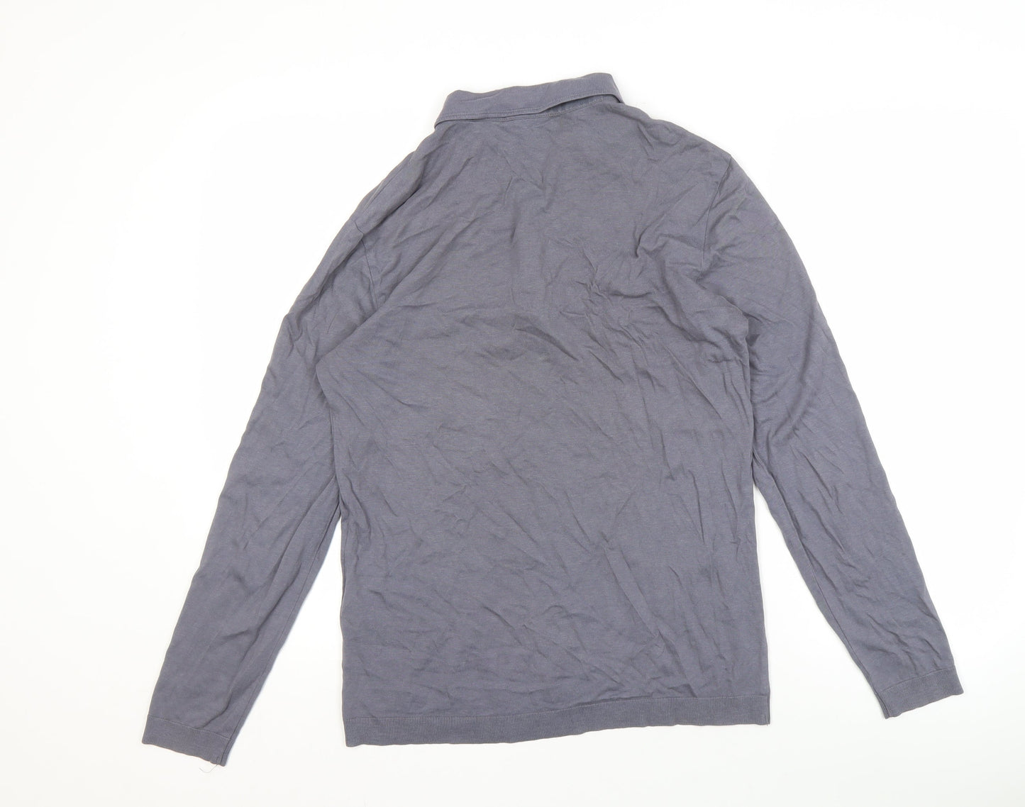 Reiss Men's Grey Long Sleeve Mock Neck Top - Size S
