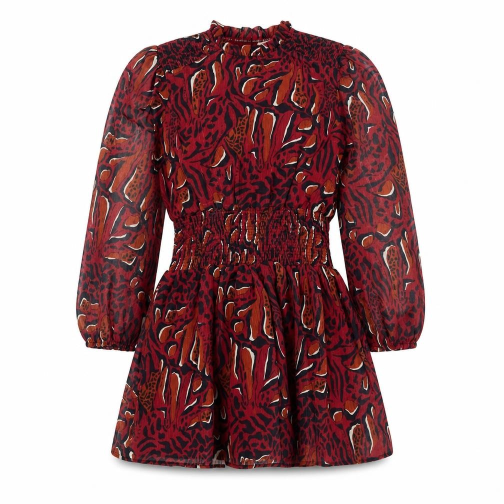 Ted Baker Girls Animal Print Dress, Red, 8 Years