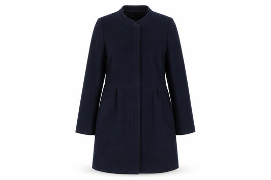 Mango Women's Blue Wool Blend Overcoat, Size S