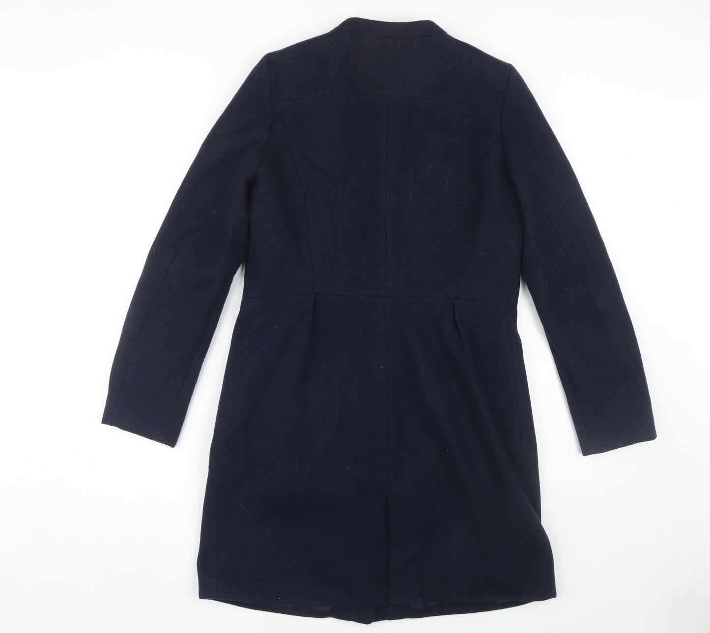 Mango Women's Blue Wool Blend Overcoat, Size S