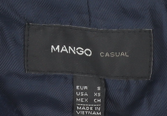 Mango Women's Blue Wool Blend Overcoat, Size S