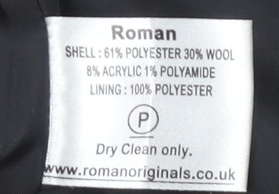 Close-up detail of Roman Women's Black Animal Print Overcoat, size S