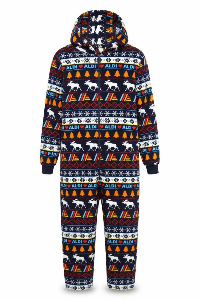 Aldi Unisex Adults Multicoloured Onesie Size S