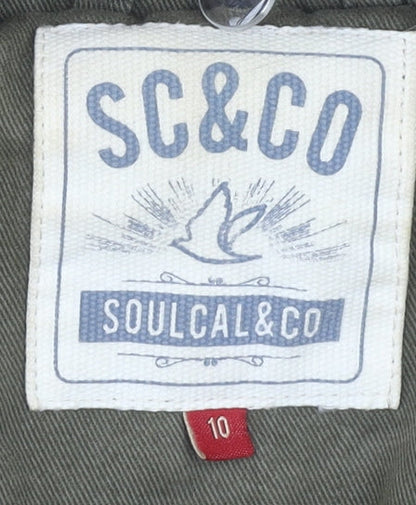 SoulCal Women's Green Parka Jacket Size 10