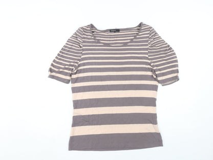 Marks & Spencer Beige Striped Women's Top Size 12