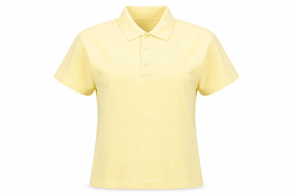 Laura Ashley Women Yellow Polo Shirt Size S