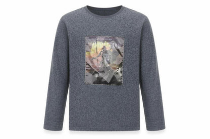 Front view of Star Wars boys’ grey t-shirt 12-13 yrs long sleeve polyester