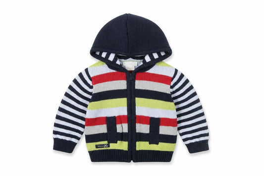mamas & papas Unisex Baby Multicoloured Striped Full Zip Hoodie