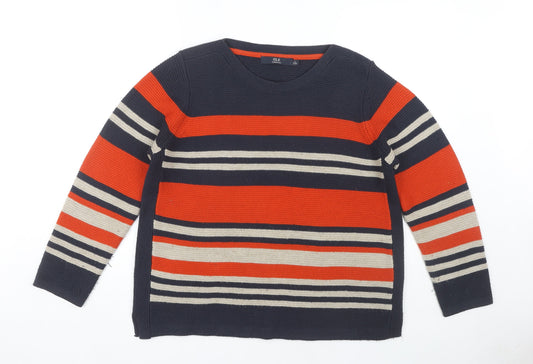 Isle Essentials Women's Multicoloured Striped Jumper L